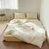 Conjunto de Quatro Peças Tencel Lyocell Classe A Fio 60 Bolinhas Cobertura de Edredom Refrescante Conjunto de Três Peças para Dormitório Estudantil Lençol de Cama 1.8