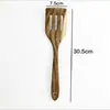 Colher de Sopa com Cabo Longo de Teca Escorredor de Madeira Espátula Especial Antiaderente Espátula de Madeira de Acácia Utensílios de Cozinha