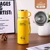 Venta Directa de Fábrica Tapa Sencilla para Taza de Té Acero Inoxidable 316 Doble Uso Taza de Agua Portátil con Asa y Popote