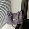 Bolso de mano de moda para mujer 2026 nuevo versátil para el trabajo cadena de perlas texturizada gran capacidad bolso de hombro informal tote