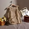 Nueva camisola artística retro estilo chino para mujer, adecuada para usar en capas, holgada y versátil para el verano, se puede usar como prenda exterior, hecha de algodón y lino, top sin mangas