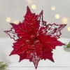 Producto Nuevo Transfronterizo 20cm Hueco Dorado Cabeza de Flor Artificial Corona de Flores Rojo Champagne Adorno DIY Decoración Navideña