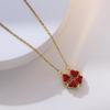 Colar para Mulheres, Novo Estilo, Uso de Duas Formas, Abertura e Fechamento Coração a Coração, Flor de Quatro Pétalas, Coração de Amor da Moda, Corrente Clavicular Dobrável, Estilo Curto Atacado