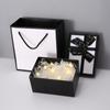 Caja de Regalo Festival Qixi Tapa y Base Negras Caja de Embalaje con Lazo Caja de Recuerdo Nueva Caja de Regalo Rectangular China