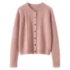 Cárdigan de punto Consinee 100% cachemira pura, de doble hebra y grosor aumentado, con 7 agujas, para mujer, chaqueta cárdigan de nuevo diseño con patrón de rombos