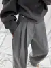 ¡Muy recomendable! Nuevos pantalones grises elegantes para mujer para primavera, de cintura alta, fluidos, pantalones casuales de pierna ancha