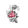 Patrón Aimei Pegatina de Tatuaje Impermeable Negro Pintado a Mano Set de Flores Lisas Muestra de Tatuaje Pegatina de Tatuaje de Transferencia de Agua Transfronteriza