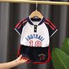 2026 Nuevo Conjunto de Dos Piezas para Niños Estilo Fútbol Deportivo de Manga Corta para Verano y Otoño, Conjunto de Niños de Dos Piezas de Moda