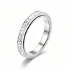 Anillo de Acero de Titanio con Circonita de Lujo de Alta Gama para Mujer, Anillo de Pareja Ins Trendy 18K que No se Desvanece, Joyería de Anillo de Diamante