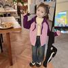 Casaco de primavera e outono para meninas, blusa estilosa para bebês, suéter infantil para meninas, vestido novo de outono 2024