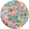 50 Pegatinas de Sellos de Monedas Estilo Retro Europeo y Americano Viajes Ciudad Conmemorativo Estilo Sello Postal Pegatinas para Bloc de Notas Literario Diario