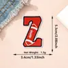 Parches de Tela de Colores Rojos con 26 Letras del Alfabeto Inglés y Números, Estilo Béisbol Americano, Parches Decorativos para Planchar DIY