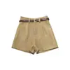 Shorts Casuais Femininos de Verão 2026, Estilo Coreano Ins, Retro de Hong Kong, Simples, Cintura Alta, Modelo A, Perna Larga