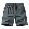 Shorts Masculino de Seda de Gelo Secagem Rápida 2026, Calça de Cinco Pontos, Calça de Praia, Calça Casual, Calça Esportiva, Cintura Elástica Masculina com Tiras Refletivas