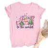 Camisa Navideña Rosa Retro para Mujer Camisa Vintage de Vacaciones