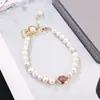 Pulseira de Pérolas de Água Doce Feminina ins com Micro Strass Concha Joia Estilo Coreano Moda Temperamento Personalidade Pulseira