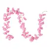 Decoração de parede de rattan flor de cerejeira artificial, planta de videira plástica para decoração de teto interno de ar condicionado, decoração de casamento