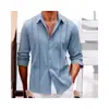 Camisa Floral Marca de Moda Estilo Europeo y Americano Camisa de Manga Larga Rayada Casual para Hombre Fresca Holgada Retro Americano Top de Comercio Exterior