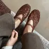 Zuecos de Moda con Diseño Personalizado de 2.5cm Verano 2026 Tejidos de Punta Redonda Planos sin Cordones Zapatos de Abuela para Mujer
