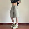 Shorts casuales de playa para hombre de pierna recta, texturizados, versátiles, retro y modernos para el verano