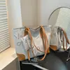 Bolsa de Hombro Grande de Lona para Viajes de Primavera y Verano 2025 con Estampado Bolso de Mano de Moda de Gama Alta para Mujer
