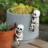 Adornos de Halloween Transfronterizos Nuevo Colgante de Calavera de Resina Juego de Dos Macetas para Patio Exterior Decoraciones de Escritorio para Balcón