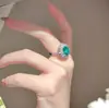 Anillo Ovalado de Paraíba Cultivada de 2 Quilates con Montura de Racimo, Aspecto Vintage de Alta Gama, Anillo para Mujer de Diamante de Alto Carbono Color Huevo de Paloma