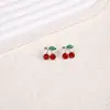 Er-19 Cereza Roja Modernos Versátiles Moda Lujo Ligero Gama Alta Estilo Ins Joyería Pendientes Fabricante Mayorista
