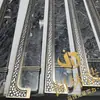 Maçanetas de Porta Grandes Personalizadas para Hotéis, Maçanetas de Porta Dupla para Salão de Banquetes, Maçanetas de Porta de Formato Irregular com Pedra Embutida, Maçanetas de Porta de Cobre Antigo para Quartos Privados
