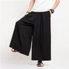 Dagging Ice Silk Wide Leg Calças Calças Masculinas Straight Cropped Verão Thin Calças Masculinas Loose Casual Calças Japonesas Culottes