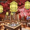 Lanterna hexagonal de palácio direto da fábrica lanterna chinesa antiga pergaminho de ovelha lustre pequeno hotel sala de estar restaurante loja de hot pot lâmpada