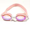 Lentes Impermeables de Alta Definición, Gafas de Natación para Niños, Gafas de Natación Coloridas Galvanizadas de Silicona, Soporte para Protección Ocular Antivaho, Personalizables para Hombres y Mujeres