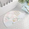 Alfombra de baño de felpa sintética, engrosada y con temática de dibujos animados para uso doméstico, adecuada para dormitorios, absorbente, resistente a las manchas y antideslizante, ideal como felpudo para la entrada del baño