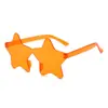 Gafas de sol sin montura con forma de estrella de una sola pieza, unisex, Gafas coloridas para fiestas transfronterizas, Estrella de cinco puntas sin montura versátil