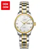 Reloj de Marca de Fábrica Fuente Personalizado Doble Calendario Reloj de Cuarzo Oem Oem Al Por Mayor Reloj de Mujer