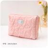 Ins Cor de Doce Grande Capacidade Coração de Menina Bolsa de Maquiagem Fofa de Viagem Portátil Flor Acolchoada Macia Bolsa de Maquiagem