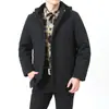 Casaco acolchoado de algodão novo de inverno para homens tamanho plus size homens jovens e de meia-idade casaco acolchoado de algodão solto casaco quente com forro de fleece espesso para homens 8659