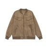 Jaqueta Nova Outono 2025 Gola Alta Masculina Estilo Japonês Retrô Roupa de Trabalho Solta Mais Fácil de Combinar Casual Tendência Marca Marrom