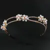 Diadema de Cristal Europea y Americana Diadema Perla Hecha a Mano Diamante de Imitación Tiara Corona Accesorios Vestido de Banquete Accesorios para el Cabello Venta al por Mayor