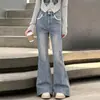 Jeans de Nuevo Estilo Otoñal para Niñas (Tallas Mediana a Grande) Ropa Infantil Niñas Jeans Elásticos Ajustados Micro-Campana de Moda