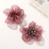 Estilo Suave e Doce Brilhante Diamante Organza Seda Brilhante Cinco Pétalas DIY Acessórios de Cabelo de Fada Sapatos da Dinastia Han Acessórios de Joias de Flores
