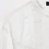 Z Estilo Europeu e Americano Transfronteiriço 2026 Nova Moda Elegante Roupas Femininas Atacado Gola com Renda Decoração de Babado Camisa 8372258