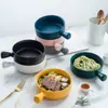 Tazón con Asa Cerámica Japonesa Vajilla para Hornear Fideos Instantáneos Plato de Desayuno con Asa Ensalada Arroz Horneado en Casa Horno Uso en Dormitorio