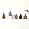 Soporte para Anillos con Forma de Cono de Cristal Natural Soporte para Almacenamiento de Anillos Multimineral Estante de Exhibición de Joyería para Escritorio Venta al por Mayor Transfronteriza