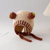 Gorro de bebé de otoño e invierno con bonito oso, gorro con protección para las orejas para niños y niñas, gorro de punto con protección para las orejas, gorro de lana gruesa para niños Tide