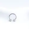 Explotaciones Transfronterizas Diamante Bola Clavo de Oreja 2025 Super Destello Tendencia Acero de Titanio de Alta Calidad Tipo C Clavo de Oreja Clavo de Nariz Aro de Oreja Pendientes