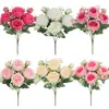 Ramos de Flores Artificiales de Peonía Transfronterizos, Arreglos Florales para Decoración del Hogar, Flores para Bodas, Flores Artificiales al por Mayor