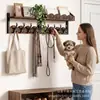 Perchero de madera, estante de almacenamiento para bolsos, abrigos y llaves, portallaves para la entrada, estante para exhibir fotos, estante de almacenamiento