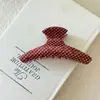 2026 Novo Presilha de Cabelo Xadrez Presilha de Garra Acrílica Xadrez Vermelho Presilha de Cabelo Fofa para Menina Grampo de Cabelo Presilha de Tubarão