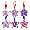 Lt2024 Nuevo Colgante de Estrella del Día de la Independencia Adorno Colgante Decoración Festiva de Estrella de Cinco Puntas Rellena de Algodón para el Día Nacional
